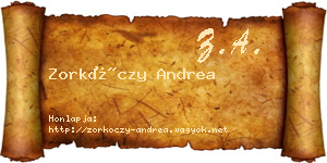 Zorkóczy Andrea névjegykártya