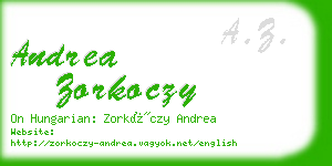 andrea zorkoczy business card